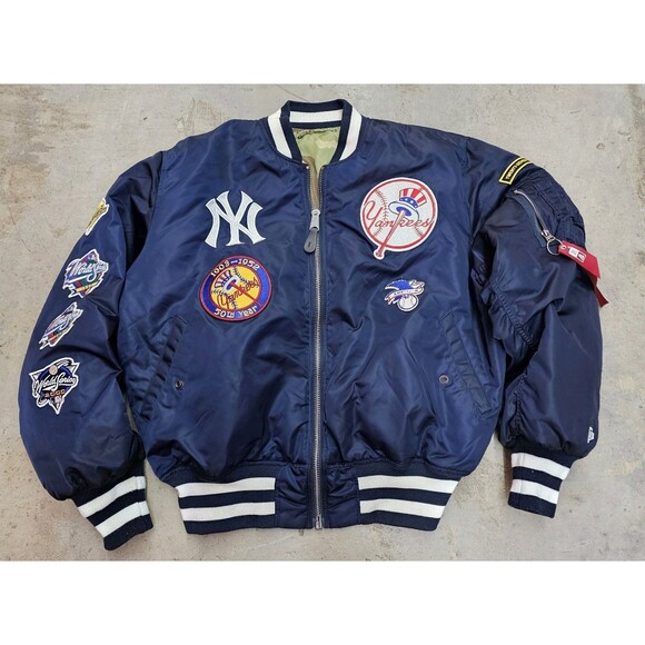 New Era x Alpha Industries New York Yankees Graphic Patch Bomber Jacket XL - Picture 1 of 16